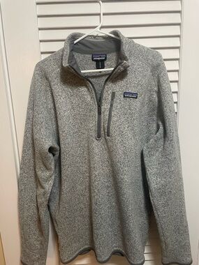 Patagonia Men's Heather Gray Zip-Neck Fleece Pullover